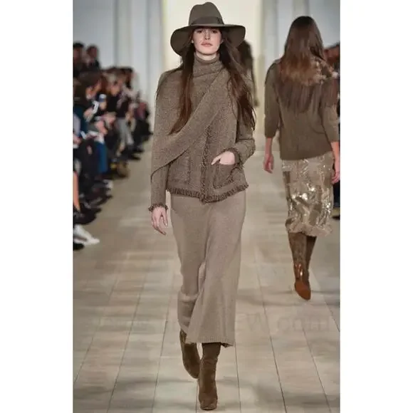 Ralph Lauren Purple Label Cardigan Tweed Wool Cashmere Sweater Jacket Runway 10 - Picture 2 of 8